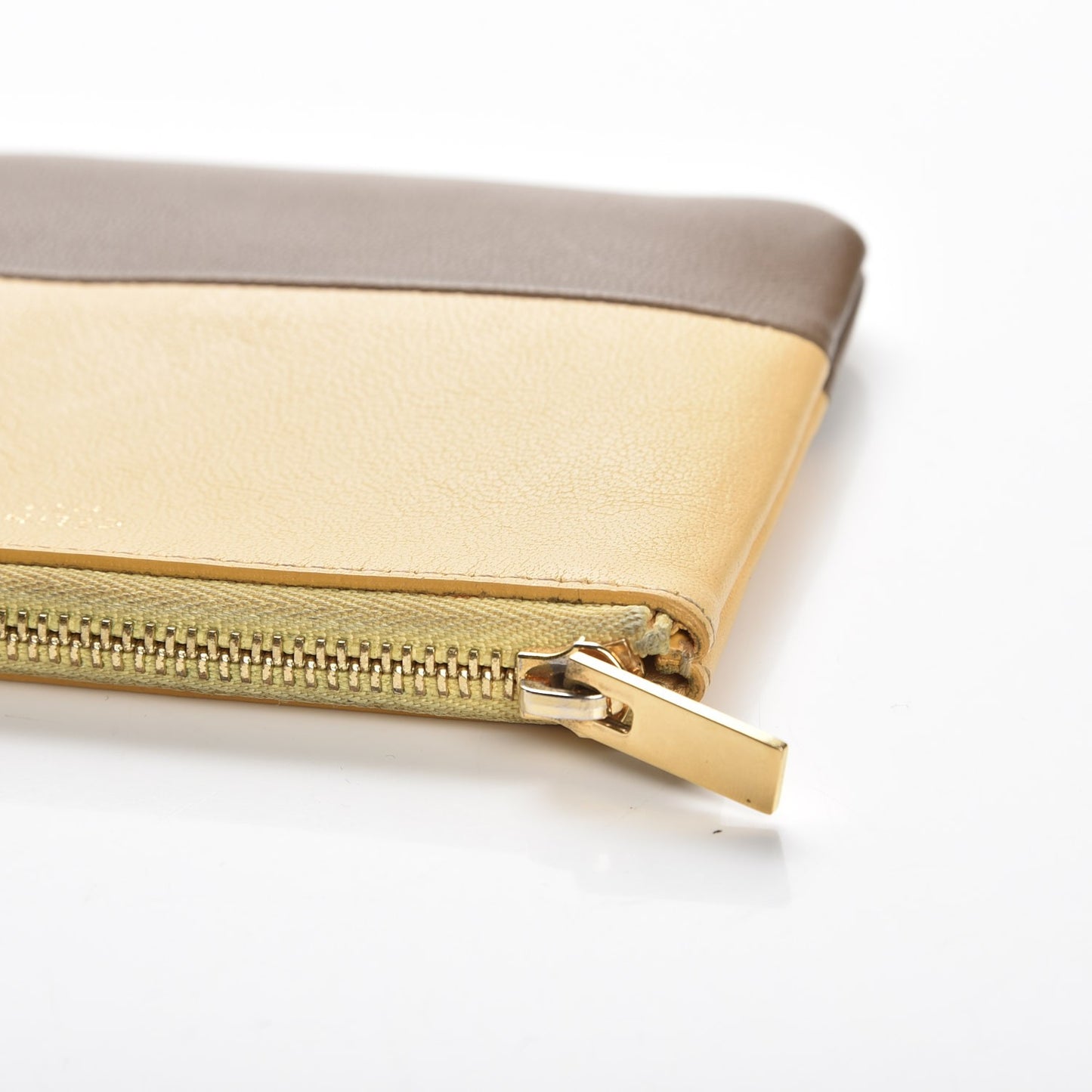 Lambskin Bi-Color Solo Coin Card Case Butter