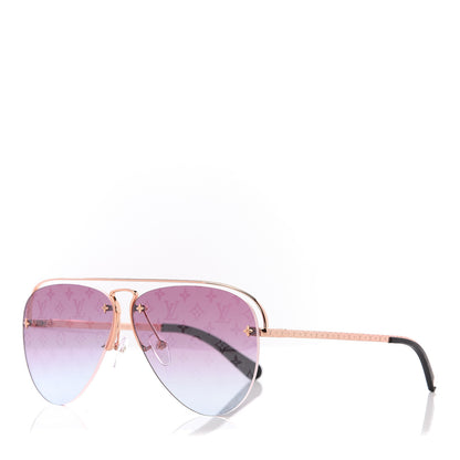 Louis Vuitton Monogram Grease Sunglasses Z1280W Gold 1 of 8