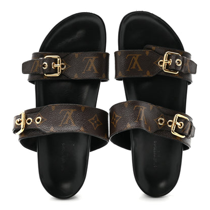 Louis Vuitton Monogram Bom Dia Mule Sandals 40 Black 2 of 8