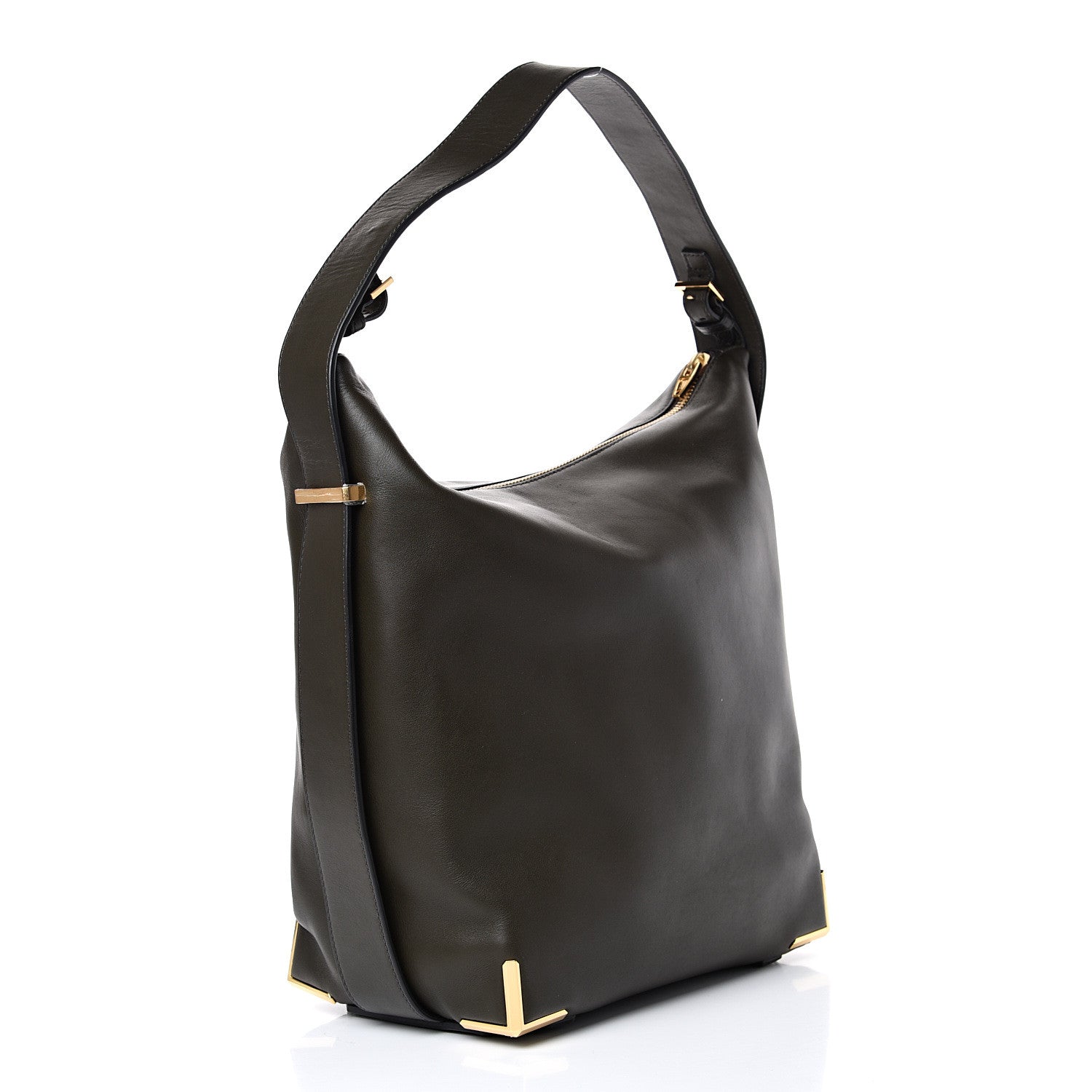 Alexander Wang Calfskin Prisma Skeletal Hobo Dark Green Gold Hardware 2 of 10