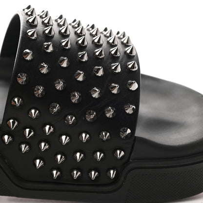 Christian Louboutin Calfskin Studded Pool Fun Platform Flat Slide Sandals 39 Black 10 of 10