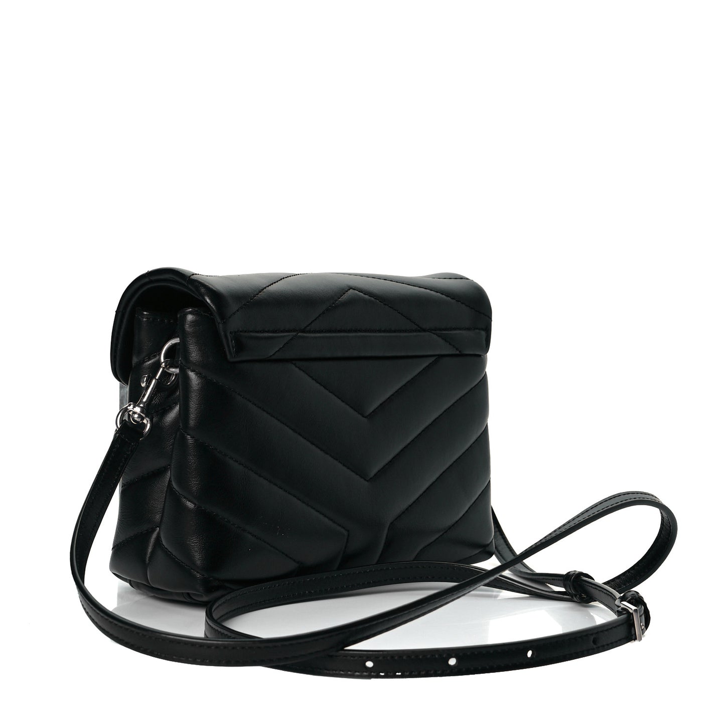Calfskin Y Quilted Monogram Toy Loulou Crossbody Bag Black
