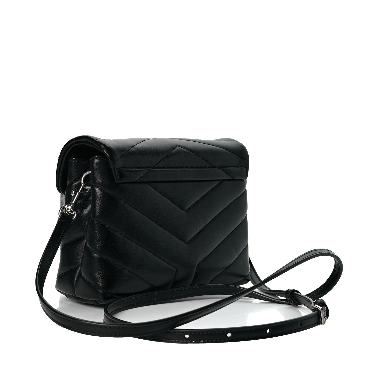 Saint Laurent Calfskin Y Quilted Monogram Toy Loulou Crossbody Bag Black 3 of 8