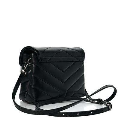 Saint Laurent Calfskin Y Quilted Monogram Toy Loulou Crossbody Bag Black 3 of 8