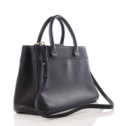 Chanel Grained Calfskin Small Neo Executive Shopper Tote Dark Blue 2 of 8