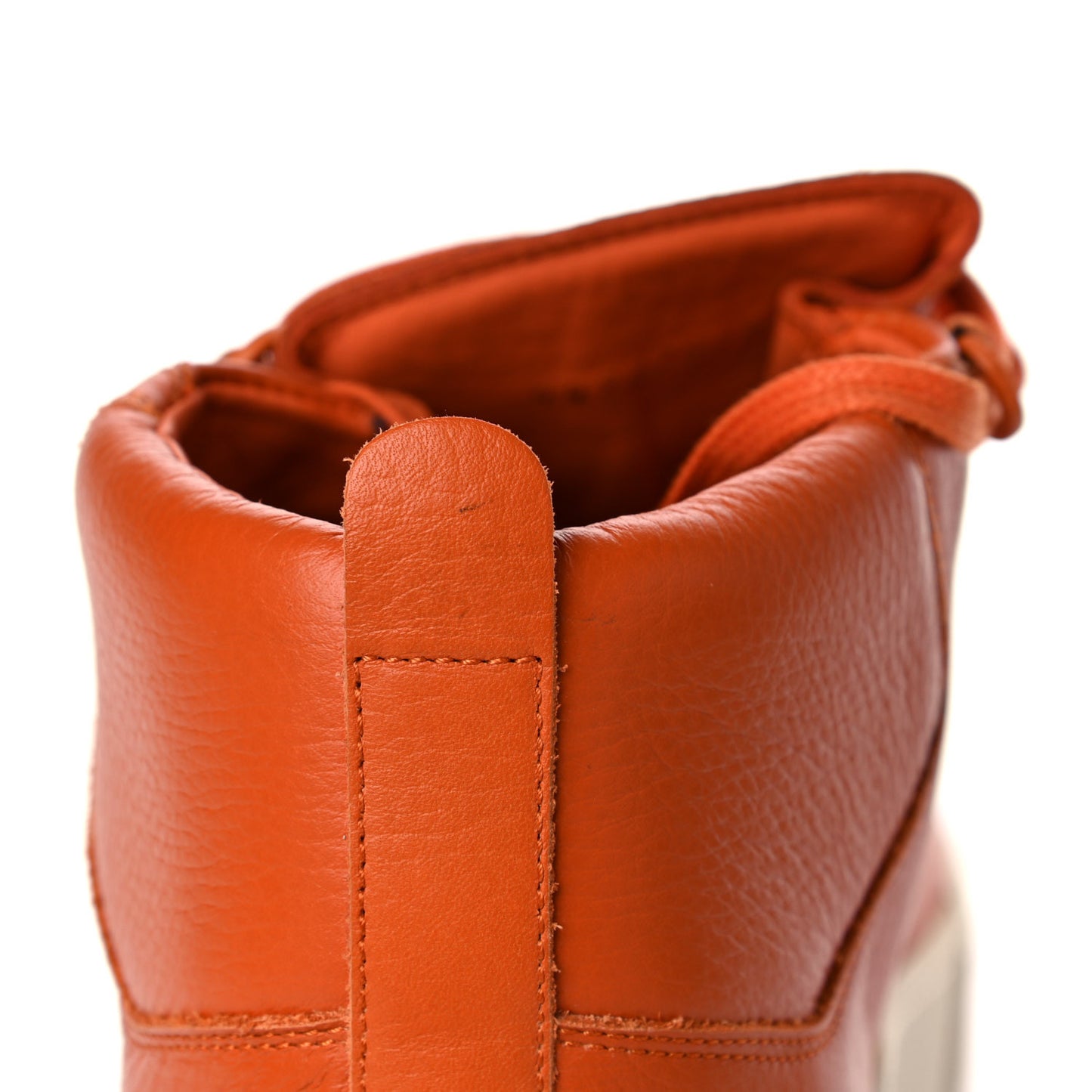 Textured Calfskin Mens High Top Sneakers 44 Orange