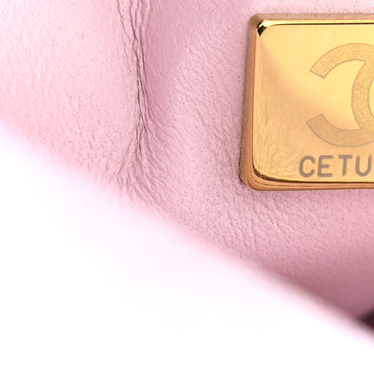 Chanel Metallic Caviar Quilted Small Coco Handle Flap Light Pink 7 of 11