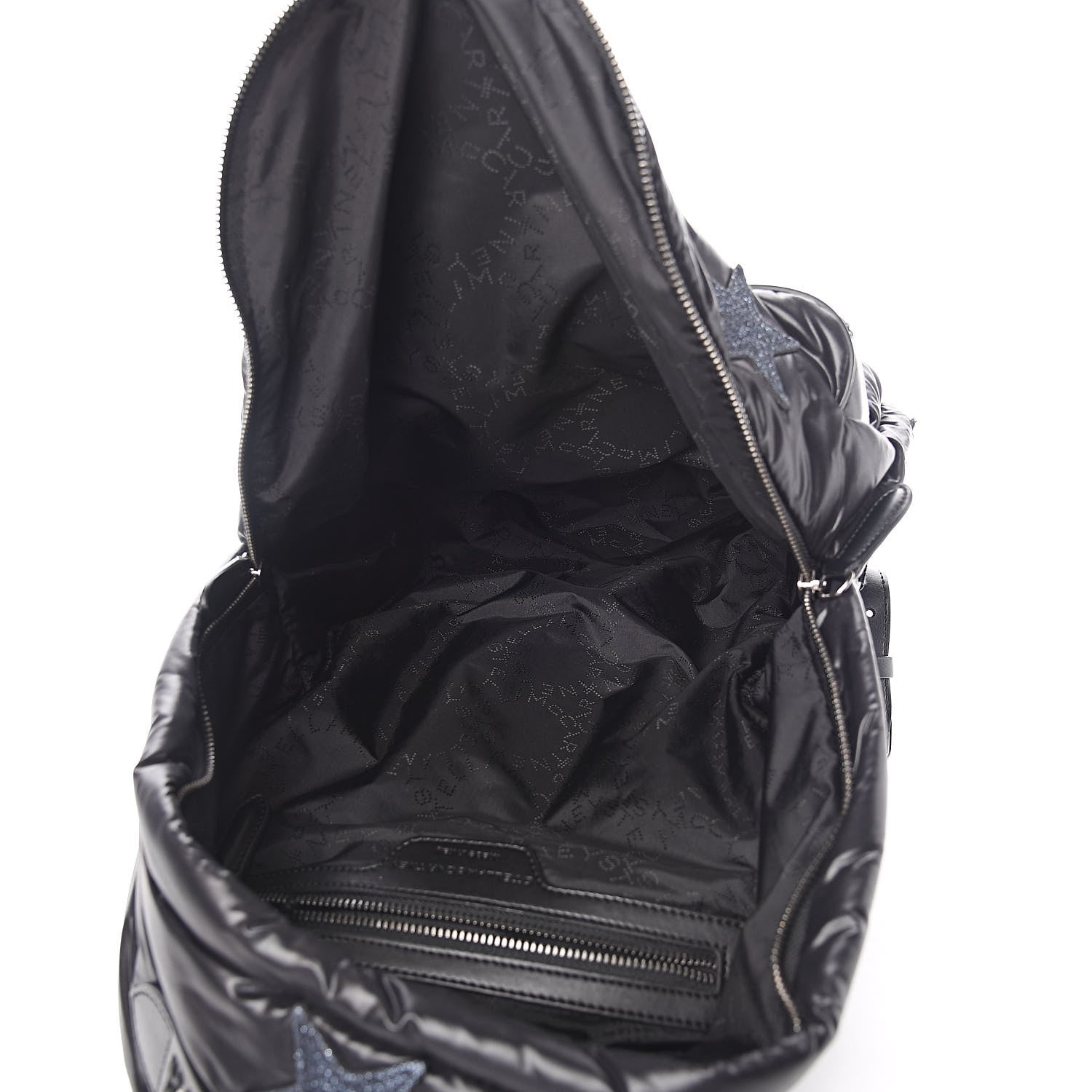 Stella McCartney Polyamide Falabella Go Glitter Stars Backpack Black 5 of 10