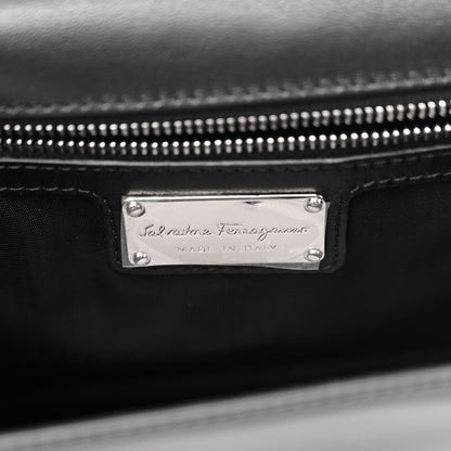 Salvatore Ferragamo Patent Large Ginny Vara Bow Shoulder Bag Black 6 of 12