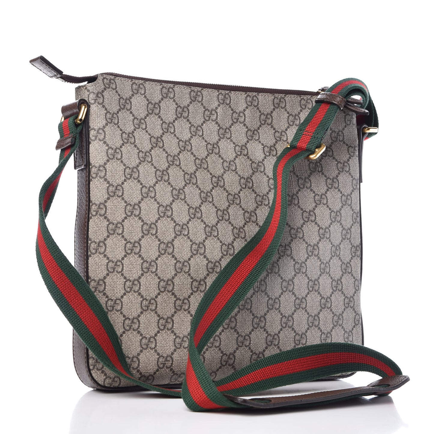 Soft GG Supreme Monogram Courrier Web Medium Flat Messenger Bag Beige New Acero Multicolor