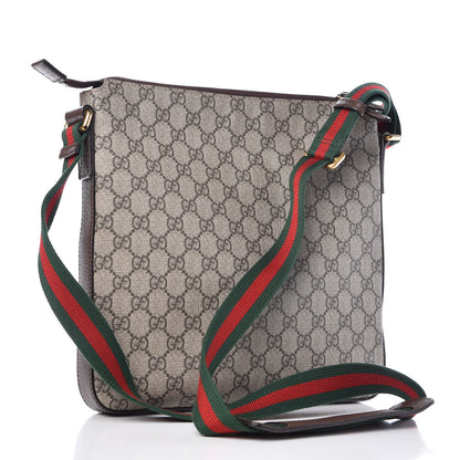 Gucci Soft GG Supreme Monogram Courrier Web Medium Flat Messenger Bag Beige New Acero Multicolor 3 of 9