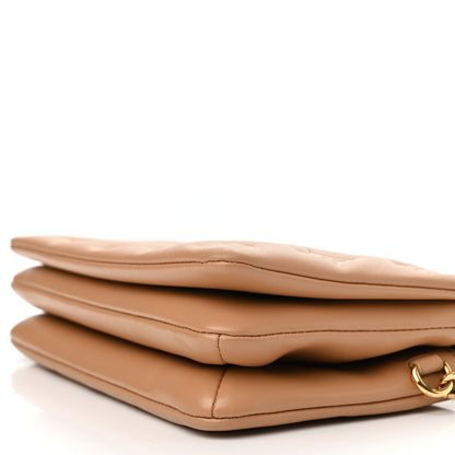 Louis Vuitton Lambskin Embossed Monogram Pochette Coussin Camel 9 of 12