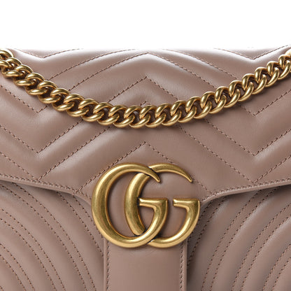 Gucci Calfskin Matelasse Small GG Marmont Shoulder Bag Porcelain Rose 11 of 12