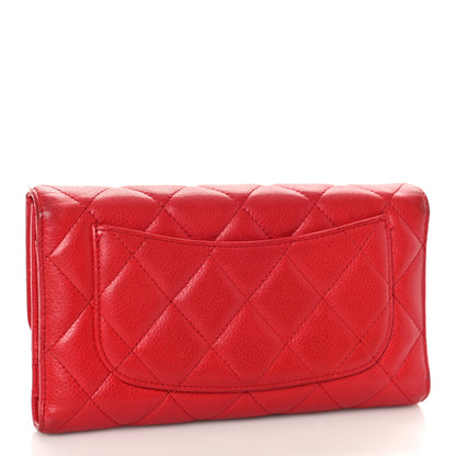 Chanel Caviar Quilted Large Flap Wallet Red 3 of 21