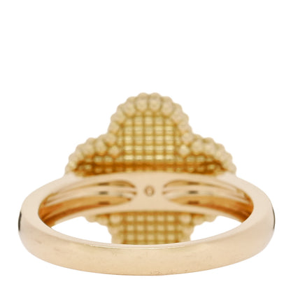 Van Cleef & Arpels 18K Yellow Gold Black Onyx Diamond Vintage Alhambra Ring 55 7.25 4 of 6