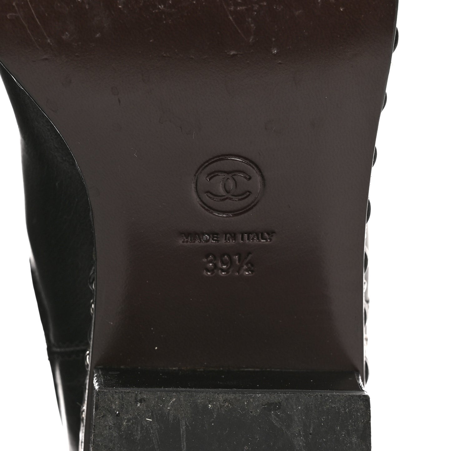 Calfskin Chain Around Chelsea Boots 39.5 Black