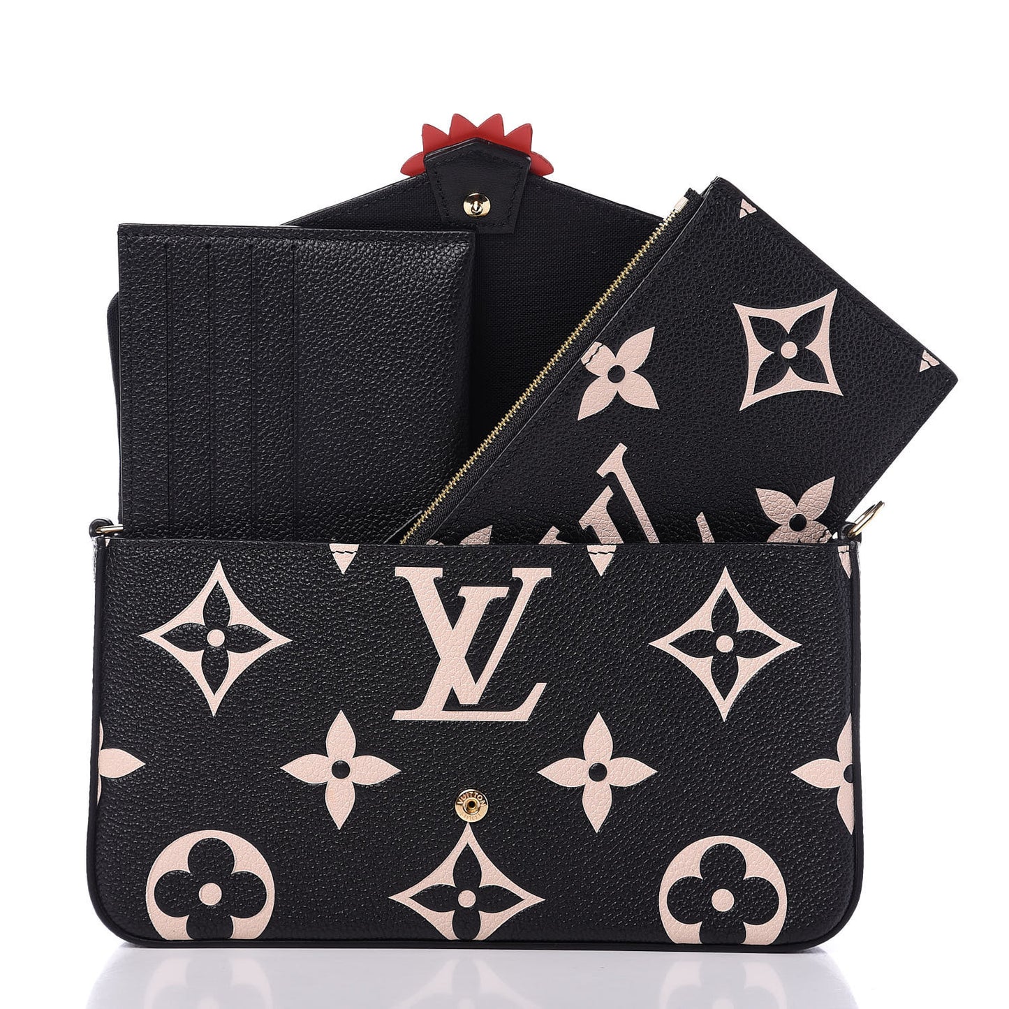 Empreinte Monogram Giant Crafty Pochette Felicie Black Creme