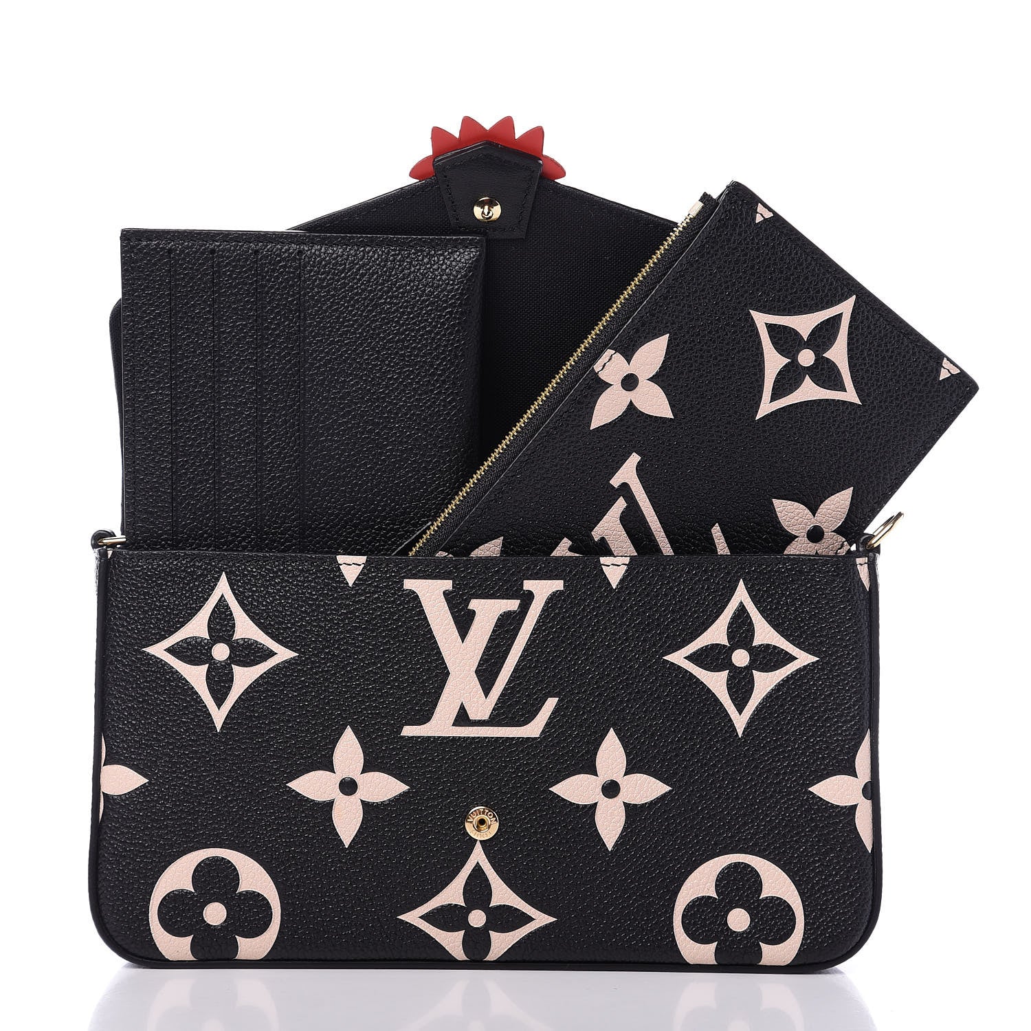 Louis Vuitton Empreinte Monogram Giant Crafty Pochette Felicie Black Creme 7 of 10