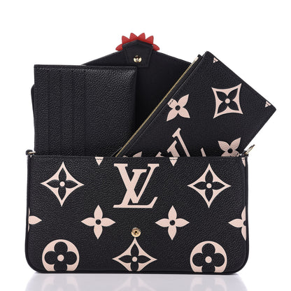 Louis Vuitton Empreinte Monogram Giant Crafty Pochette Felicie Black Creme 7 of 10