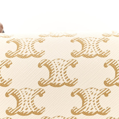Celine Triomphe Canvas Calfskin Mini Besace Bag White 8 of 10
