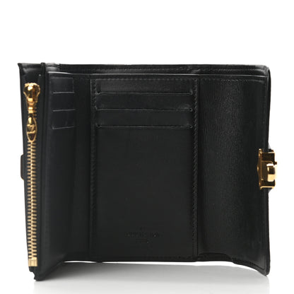 Louis Vuitton Patent Calfskin Monogram Cherrywood Compact Wallet Black 10 of 12