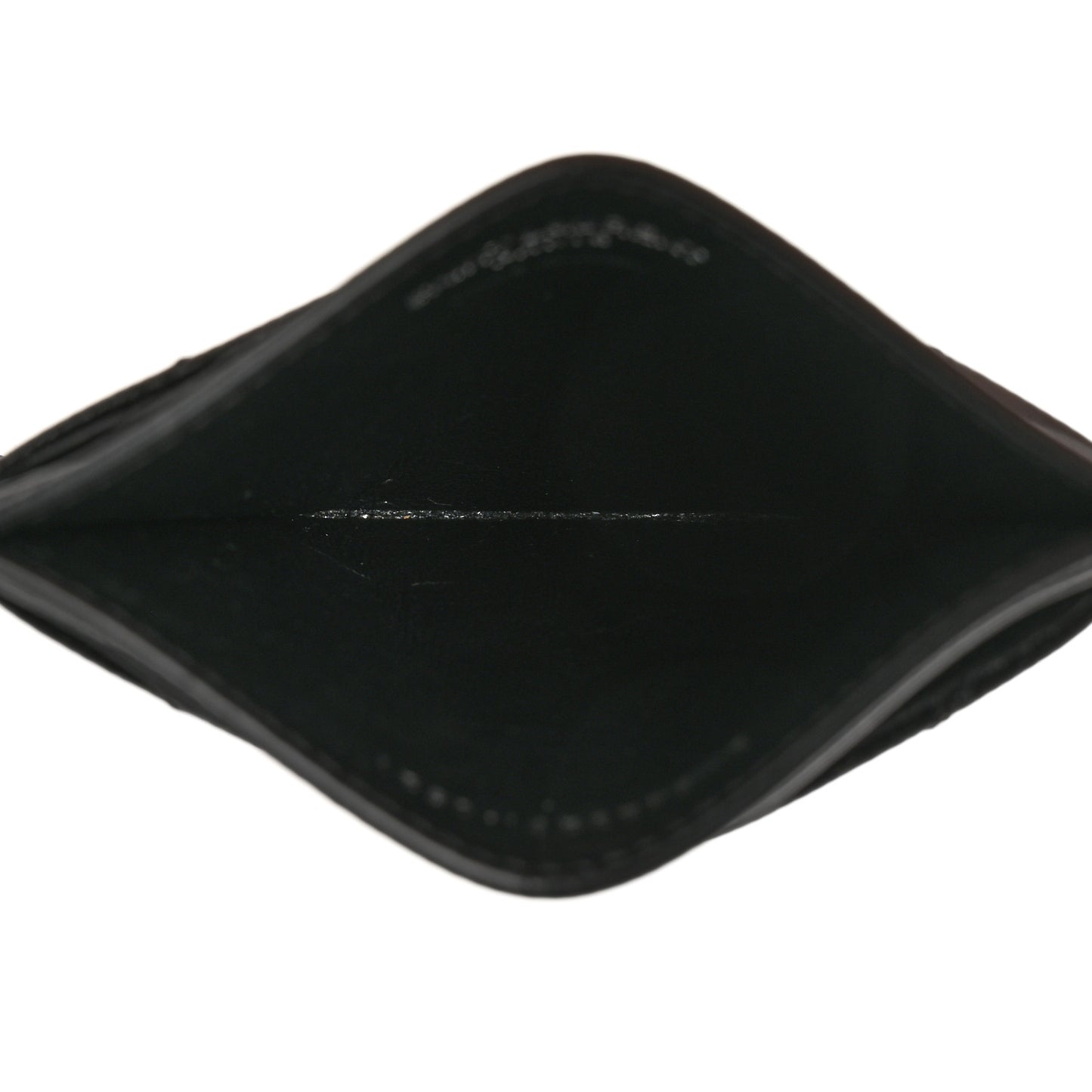 Grain De Poudre Matelasse Chevron Monogram Credit Card Case Black