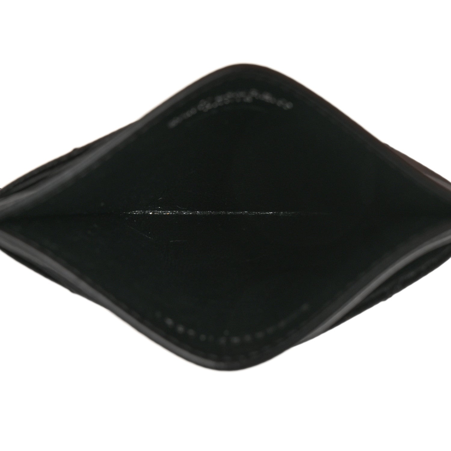 Saint Laurent Grain De Poudre Matelasse Chevron Monogram Credit Card Case Black 5 of 7