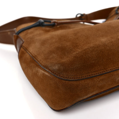 Gucci Suede Horsebit Drawstring Hobo Brown 5 of 12