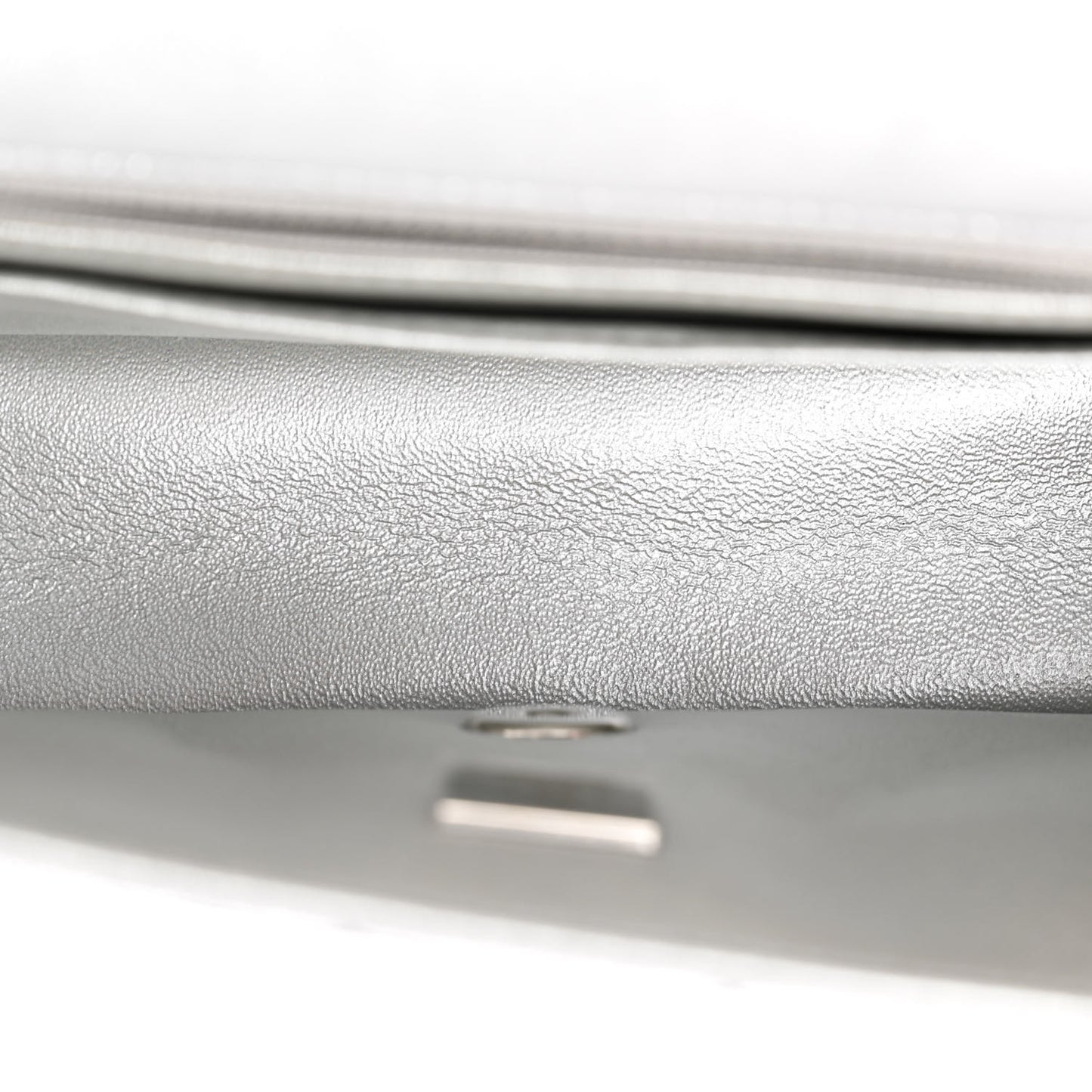 Metallic Lambskin Quilted Mini Rectangular Flap Silver