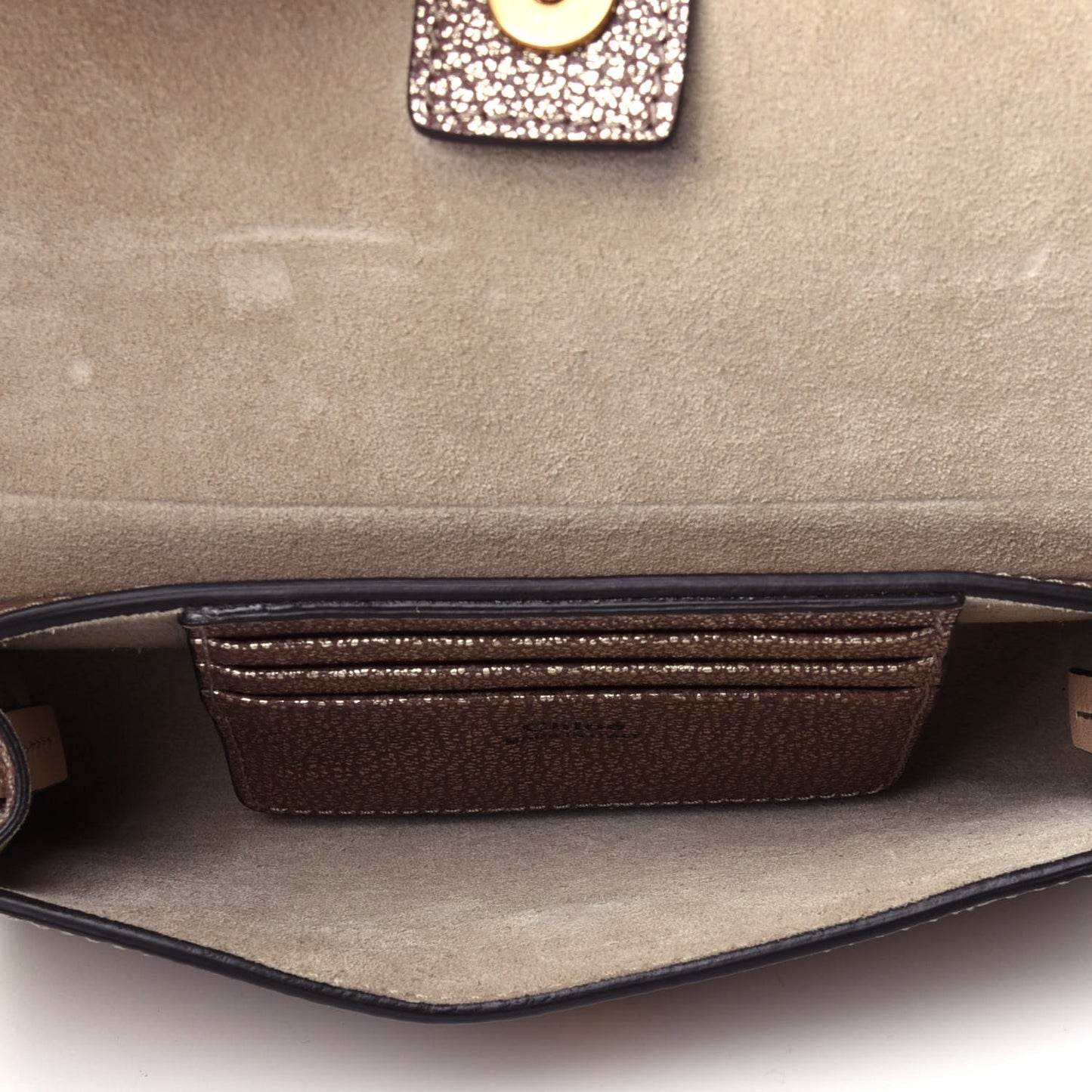 Metallic Goatskin Mini Faye Shoulder Bag Gold