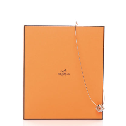 Hermes Rose Gold Lacquered Cage d'H Pendant Necklace Black 7 of 7