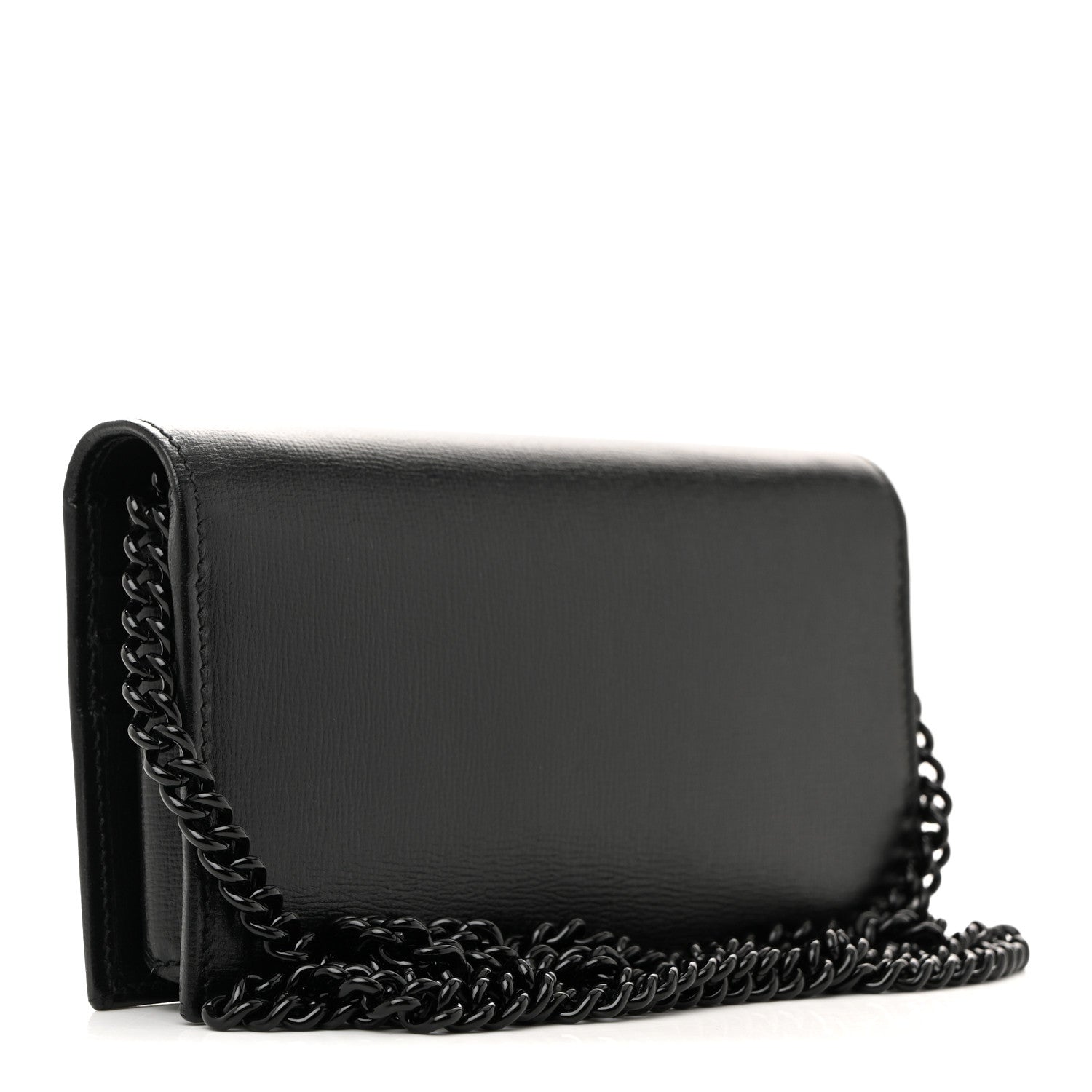Gucci Azalea Calfskin Enamel Horsebit 1955 Wallet On Chain Black 3 of 10