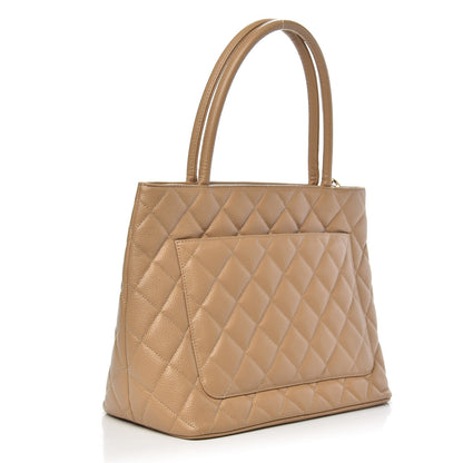 Chanel Caviar Quilted Medallion Tote Beige 3 of 12