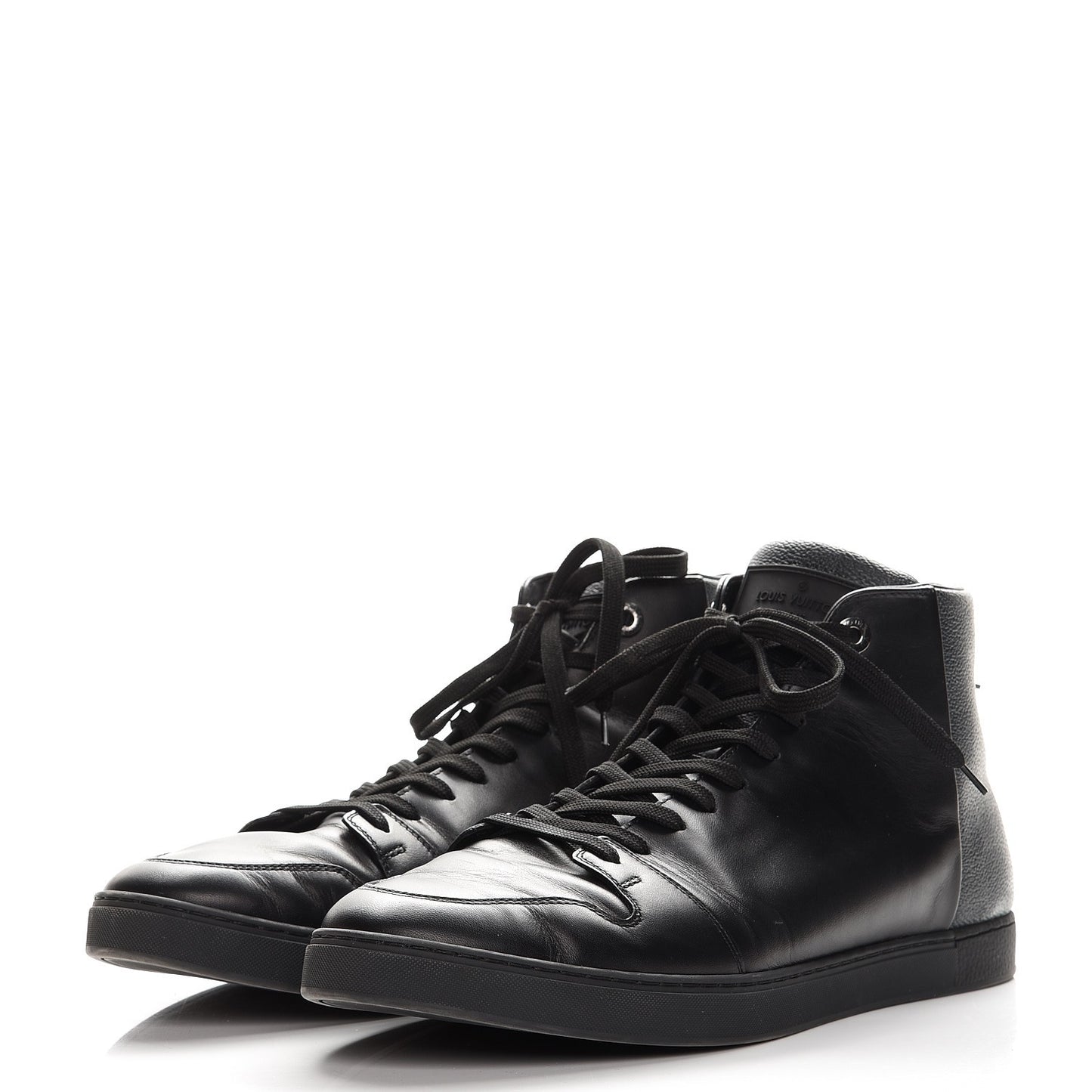 Damier Graphite Calfskin Line Up Sneaker Boots 10 Black