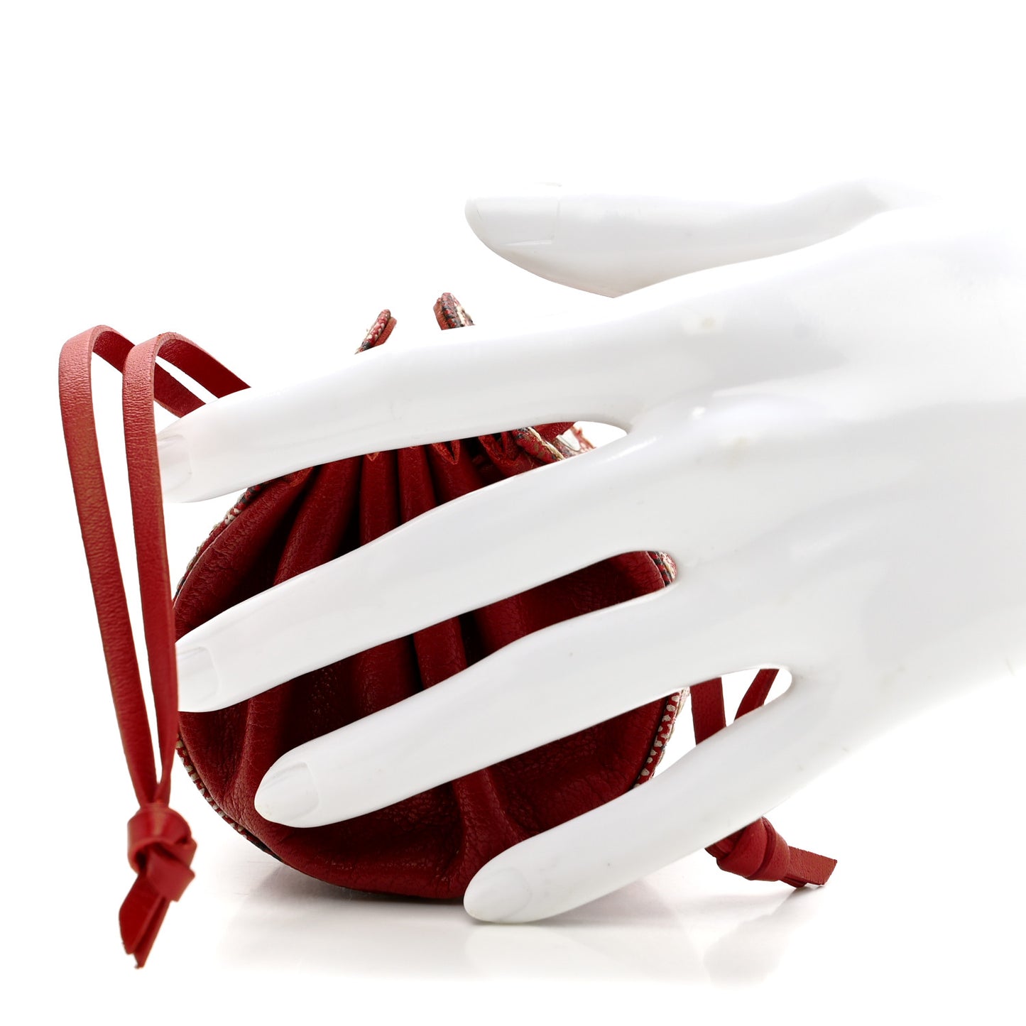 Goyardine Drawstring Coin Pouch Red