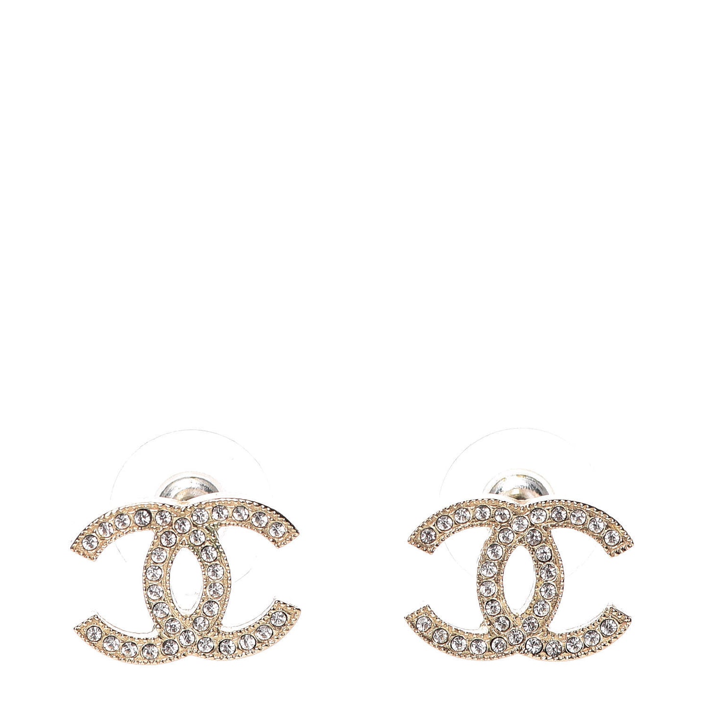Crystal CC Earrings Light Gold