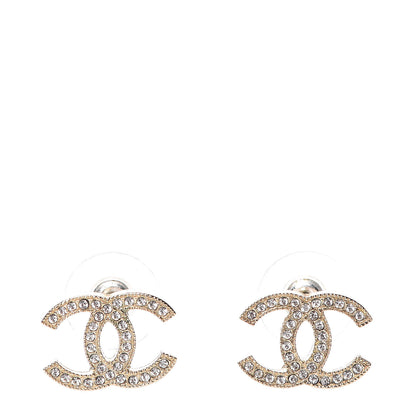 Chanel Crystal CC Earrings Light Gold 1 of 6