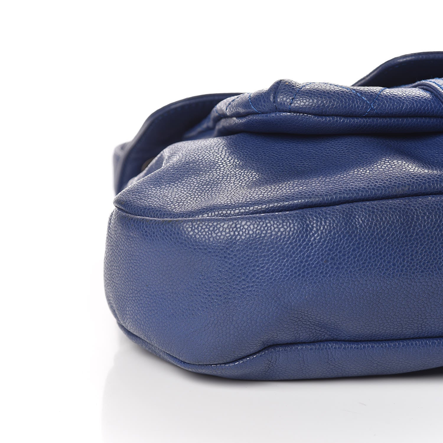 Chanel Glazed Caviar Flap Hobo Dark Blue 5 of 10