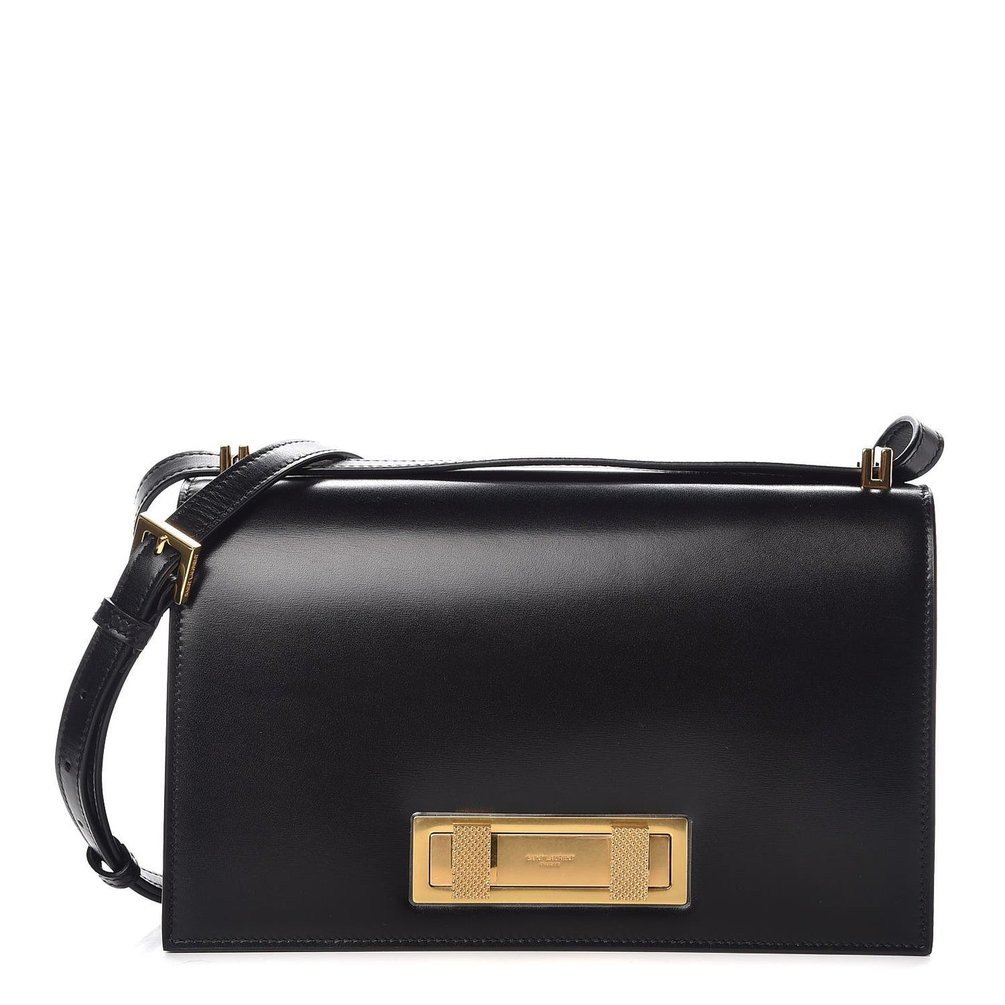 Smooth Calfskin Medium Domino Shoulder Bag Black