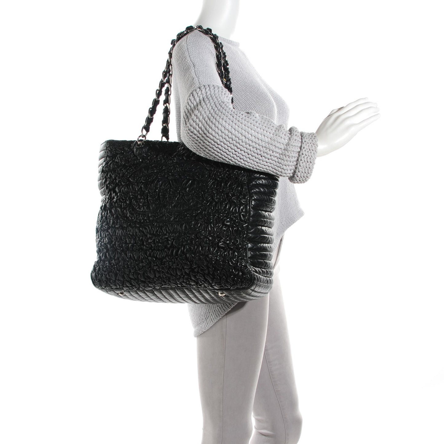 Lambskin XL Astrakan Tote Black