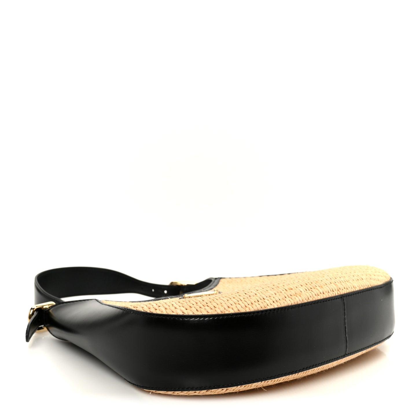 Paglia Spazzolato Shoulder Bag Naturale Black