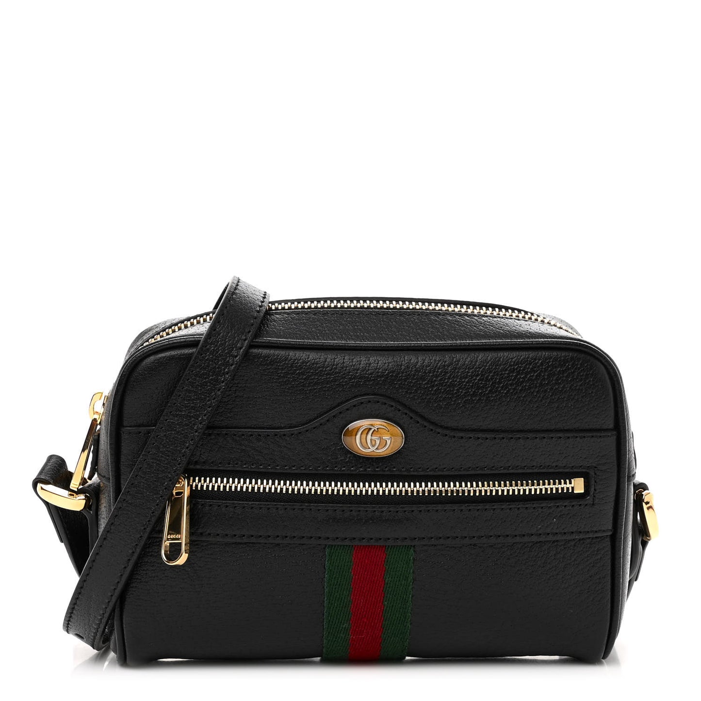 Calfskin Web Mini Ophidia Shoulder Bag Black