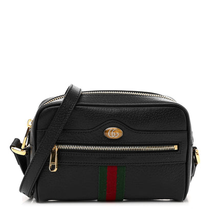 Gucci Calfskin Web Mini Ophidia Shoulder Bag Black 1 of 10
