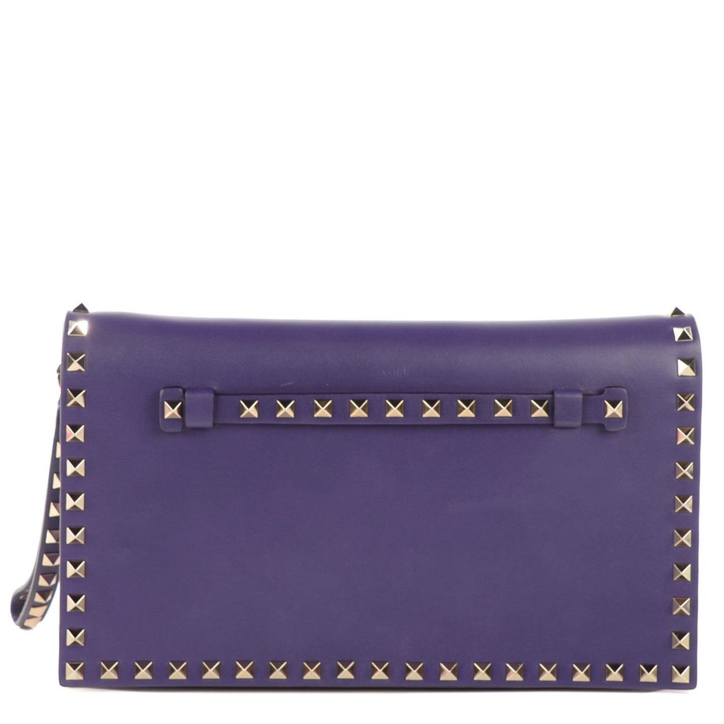 Nappa Rockstud Wristlet Clutch Purple
