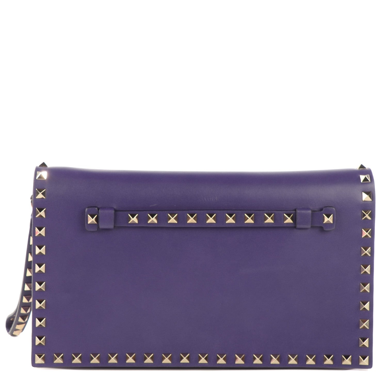 Valentino Garavani Nappa Rockstud Wristlet Clutch Purple 1 of 9