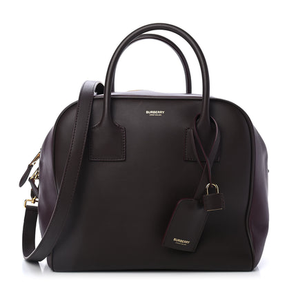 Burberry Smooth Calfskin Medium Cube Bowling Bag Mahogany 1 of 4