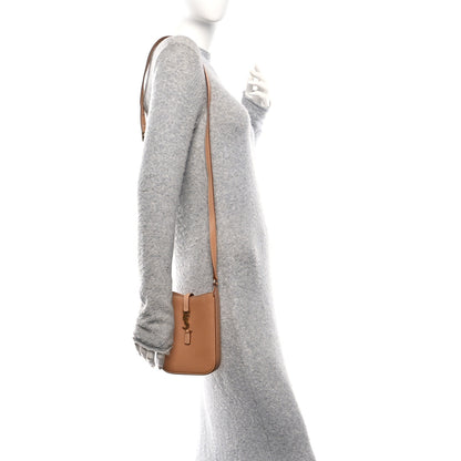 Saint Laurent Smooth Calfskin Le 5 A 7 Vertical Hobo Brown Gold 2 of 11