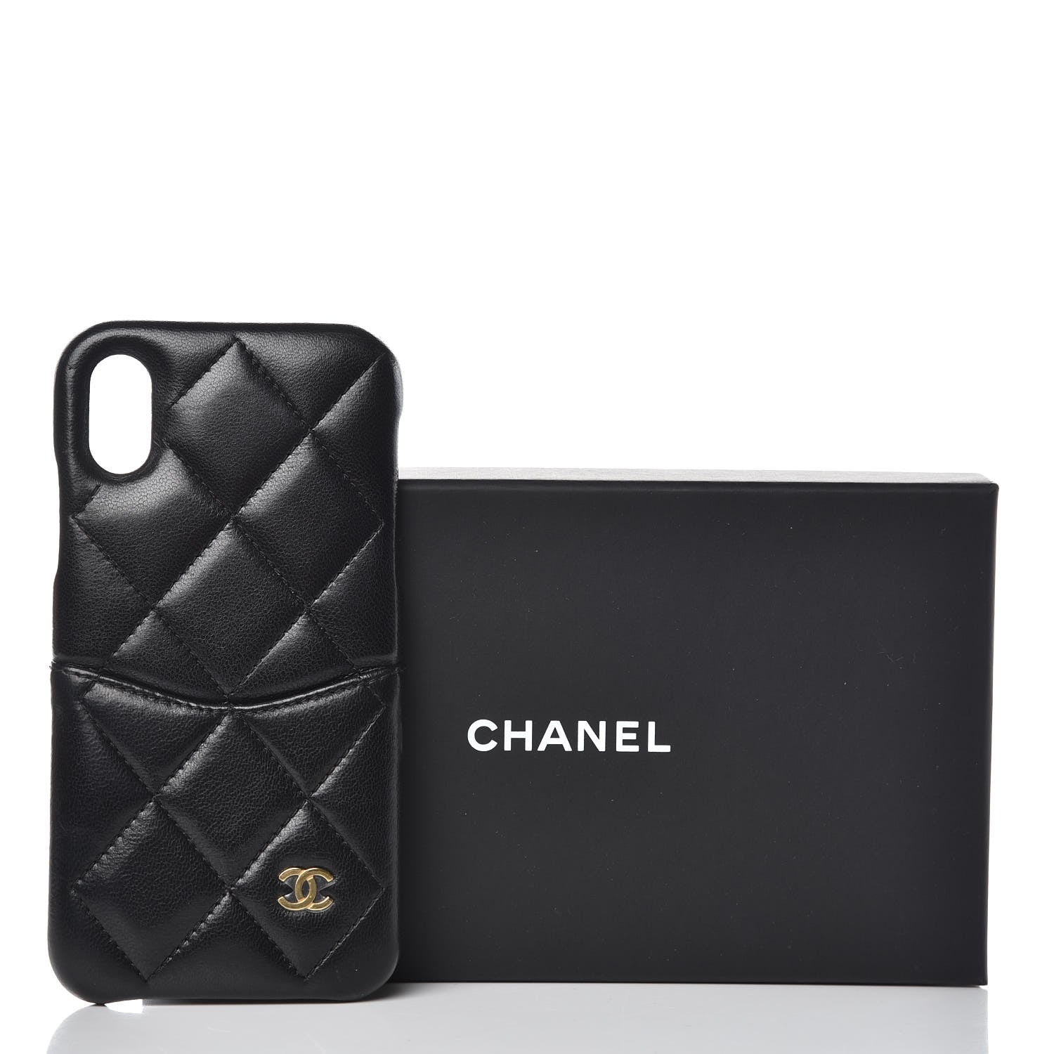 Chanel Lambskin Quilted iPhone X Case Black 7 of 7
