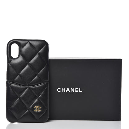 Chanel Lambskin Quilted iPhone X Case Black 7 of 7