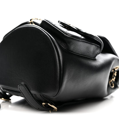 Chanel Shiny Caviar Quilted Medium Duma Pockets Drawstring Backpack Black 10 of 12